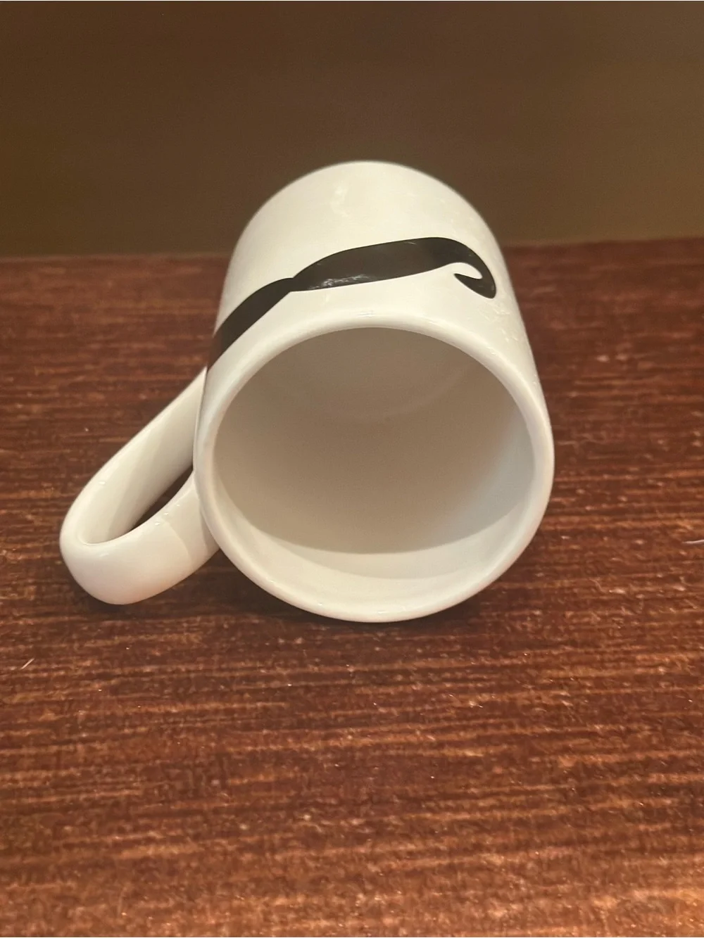 Claire's White Ceramic Mug with Black Mustache Design